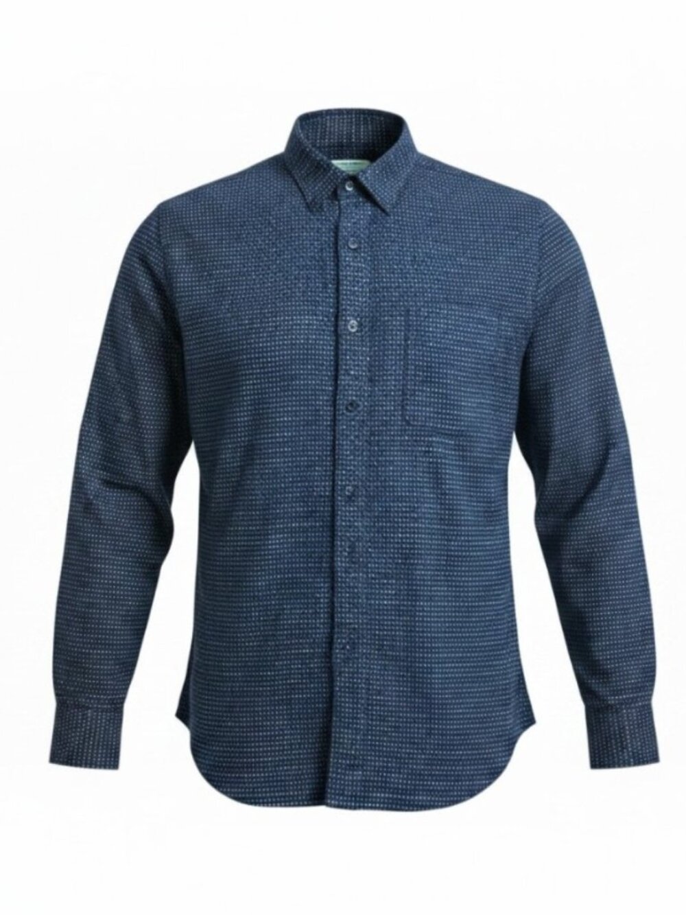 Club Monaco Navy Geo Print 2-Ply Slim Fit Button Down Shirt